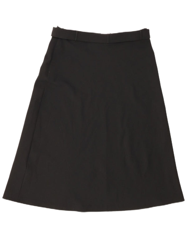 Saia feminina Marks & Spencer UK 14 grande W32 poliéster preto