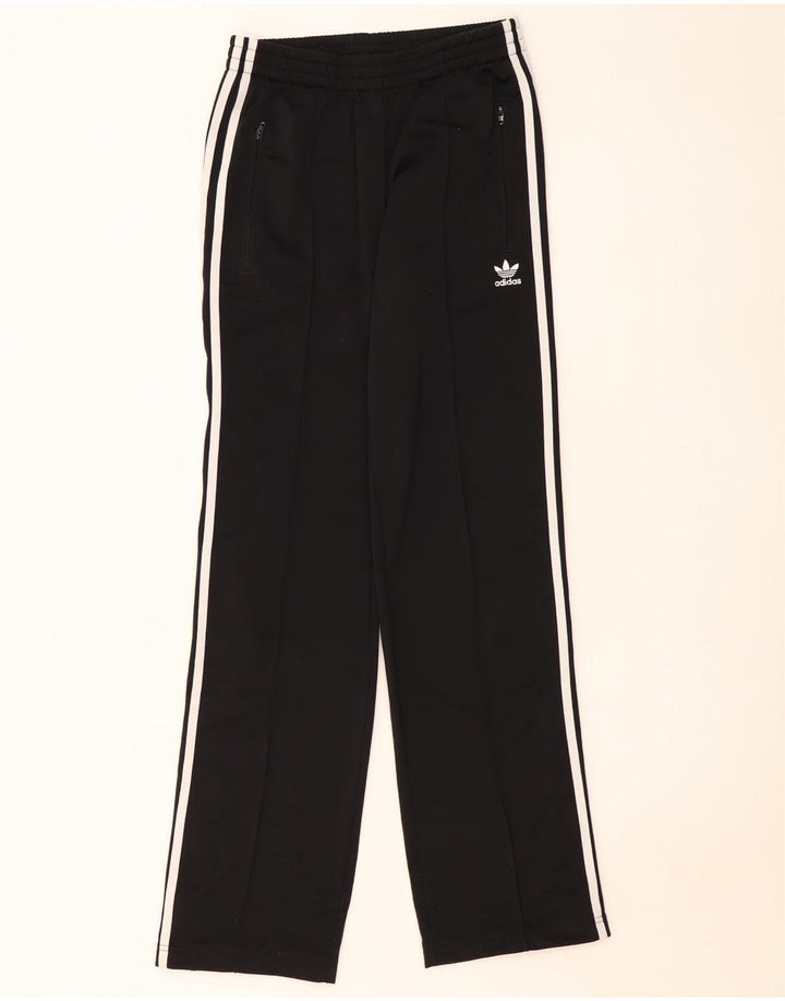 Calças de treino femininas Adidas UK 8 pequenas poliéster preto