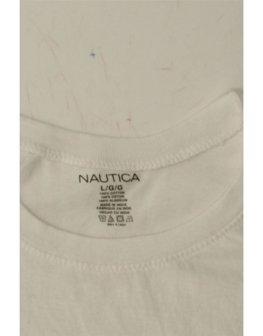 NAUTICA Womens T-Shirt Top UK 16 Large White Cotton Vintage Nautica and Second-Hand Nautica from Messina Hembry 
