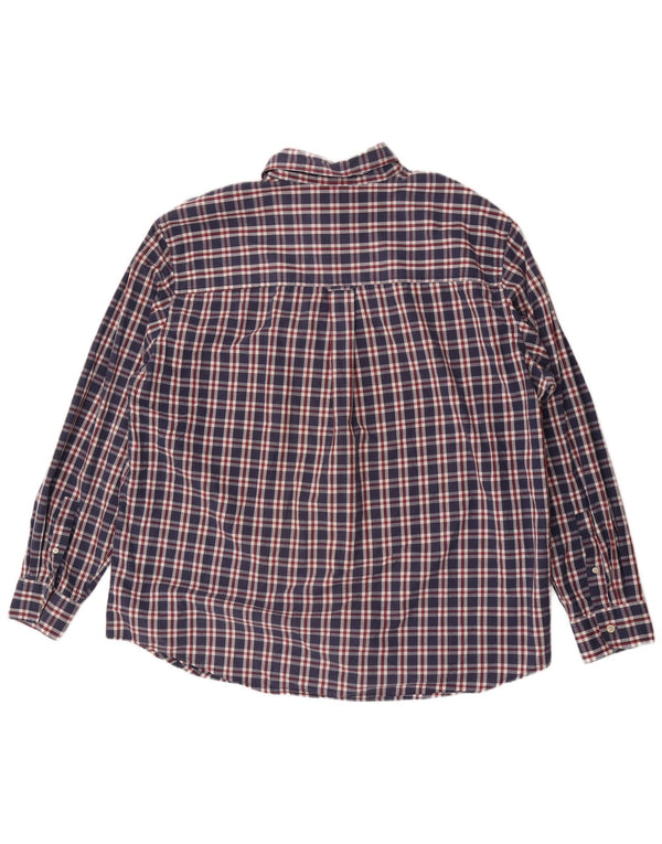 Camisa masculina Chaps Easy Care 2XL algodão xadrez azul marinho