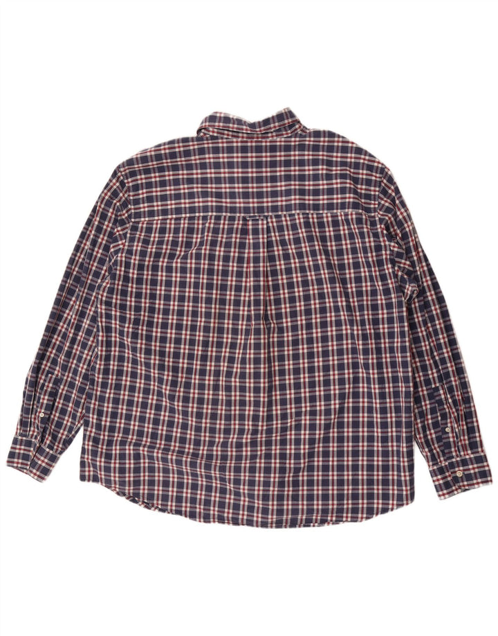 Camisa masculina Chaps Easy Care 2XL algodão xadrez azul marinho