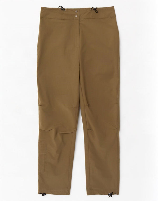 Calça cargo feminina ativa cintura alta reta IT 46 grande W30 L30 cáqui