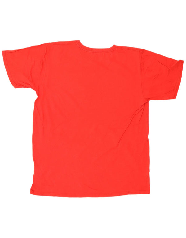 Adidas Mens Graphic T-Shirt Top Grande Algodão Vermelho