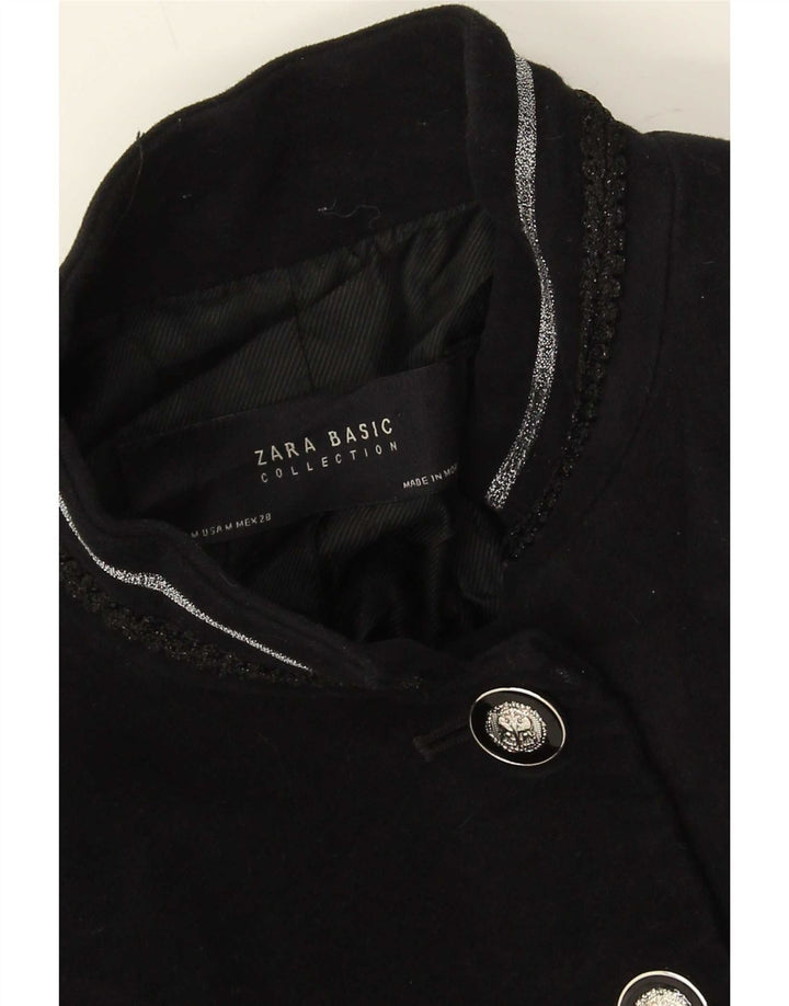 Sobretudo feminino Zara UK 12 algodão preto médio