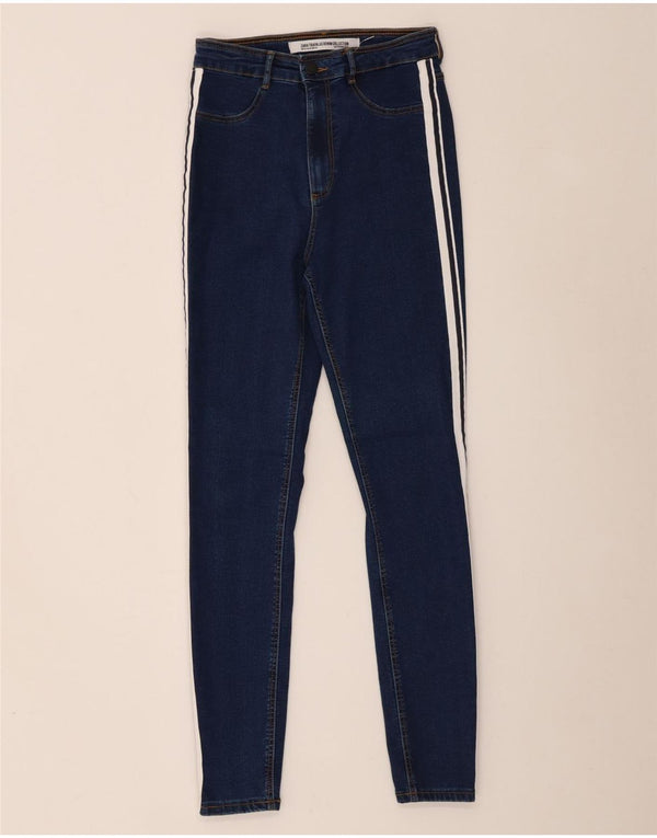 Zara Womens Trafaluc Skinny Jeans EU 38 XS W28 L28 Azul Listrado Algodão