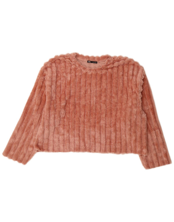Zara Womens Loose Fit Fleece Jumper Reino Unido 16 Grande Rosa