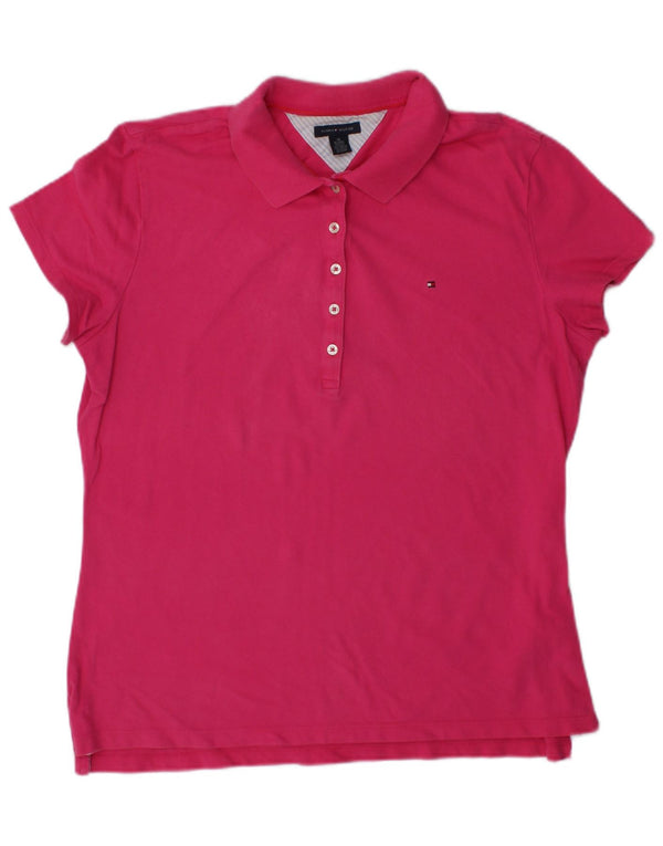 Camisa polo feminina TOMMY HILFIGER UK 18 XL algodão rosa