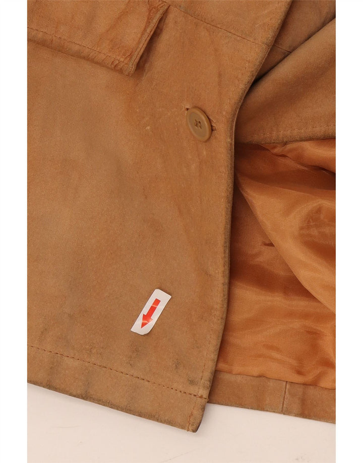 Jaqueta feminina de camurça Conbipel IT 42 couro marrom médio