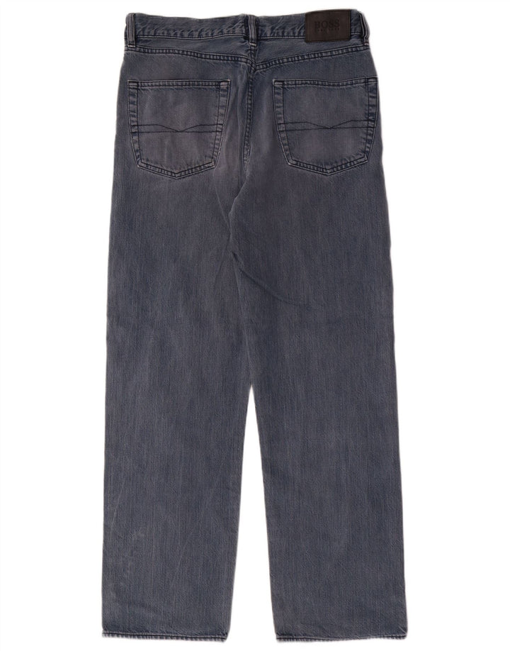 HUGO BOSS Masculino Arkansas Straight Jeans W32 L30 Azul