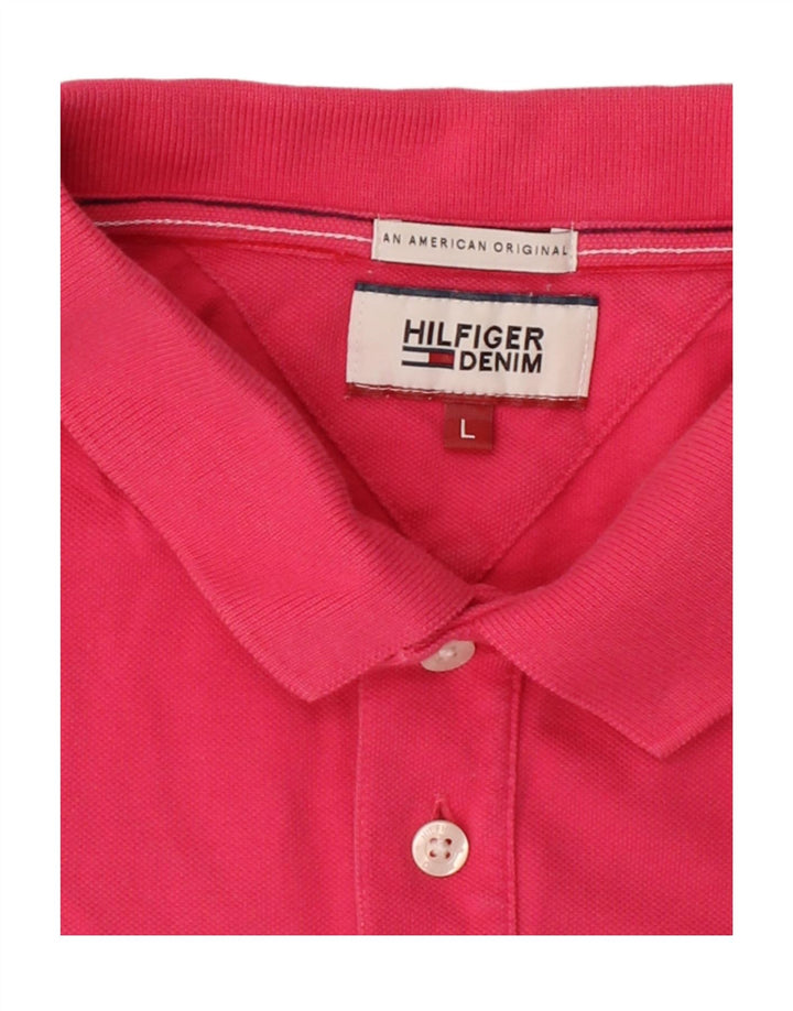 TOMMY HILFIGER Mens Polo Shirt Large Pink Vintage Tommy Hilfiger and Second-Hand Tommy Hilfiger from Messina Hembry 