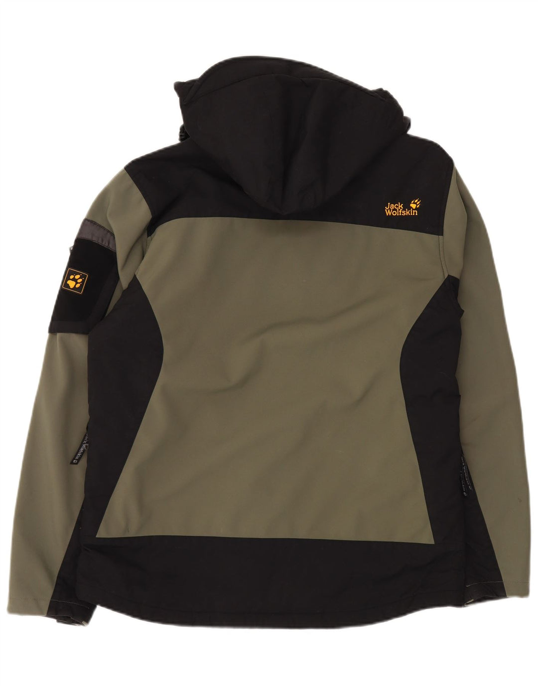 Jaqueta corta-vento masculina JACK WOLFSKIN UK 36/38 médio cáqui colorblock