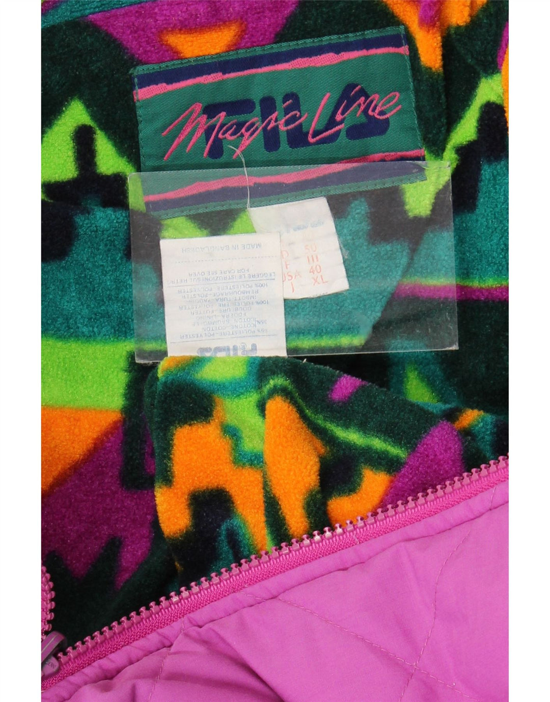 Jaqueta masculina Fila Magic Line acolchoada EU 50 grande poliéster rosa