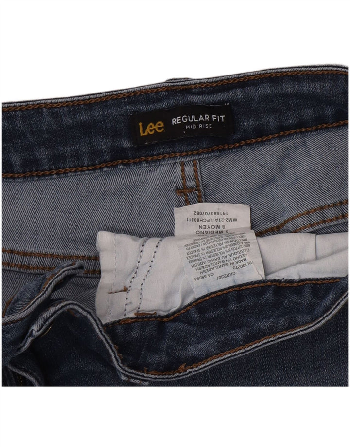 Shorts jeans feminino Lee de cintura média com ajuste regular EUA 8 médio W30 algodão azul