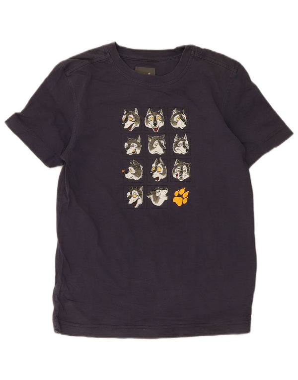 Camiseta gráfica Jack Wolfskin Boys 11-12 anos algodão azul marinho