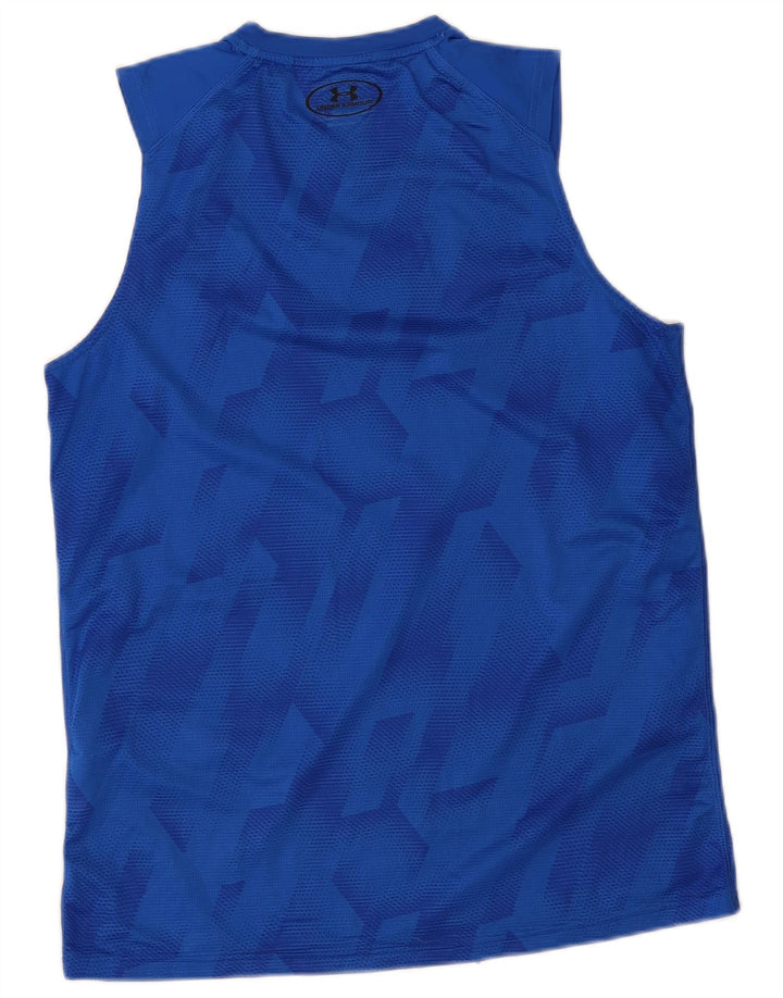 Under Armour Mens Heat Gear Vest Top poliéster geométrico azul médio
