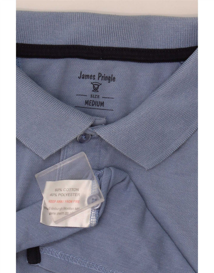 Camisa polo masculina James Pringle de algodão azul médio