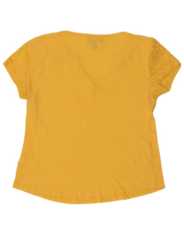 Camiseta feminina Chaps UK 16 grande nylon floral amarelo