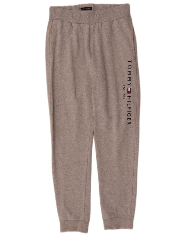 Tommy Hilfiger Meninos Calças de treino Joggers 11-12 anos cinza manchado