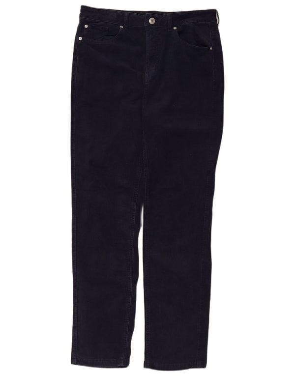 Calça feminina de veludo Marks & Spencer Reino Unido 14 grande W32 L28 azul marinho