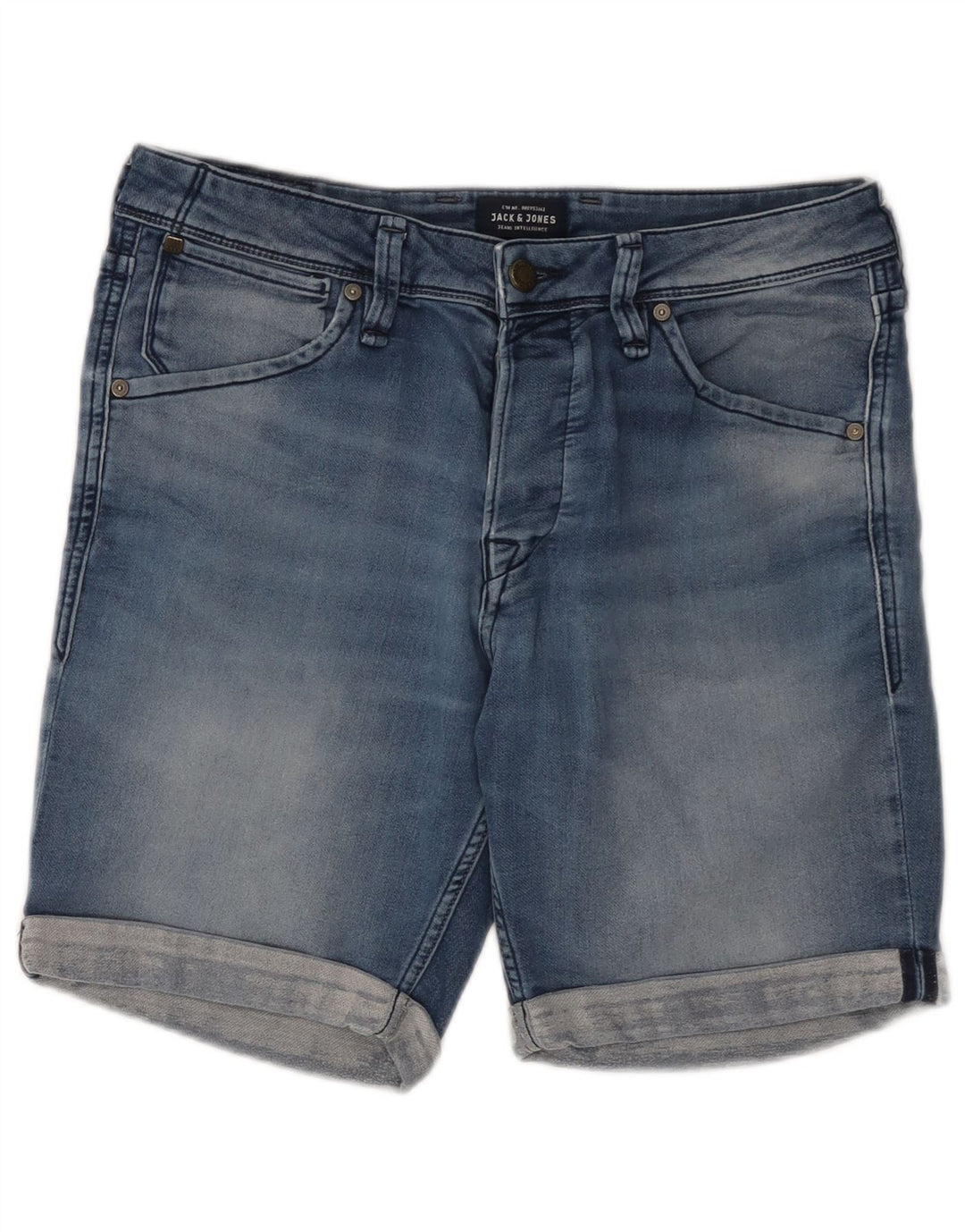 Shorts jeans masculino Jack & Jones médio W30 algodão azul