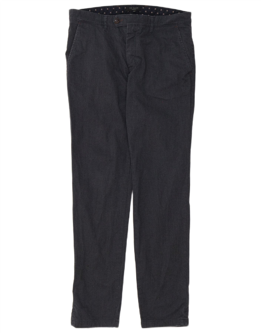 Calça masculina Ted Baker Slim Suit W32 L30 poliéster cinza