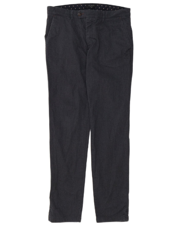 Calça masculina Ted Baker Slim Suit W32 L30 poliéster cinza