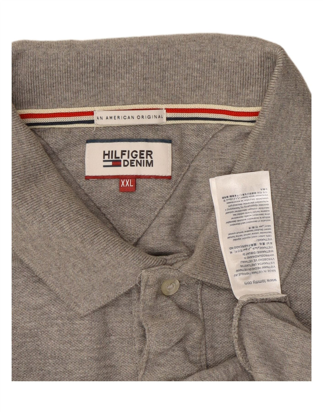 Camisa polo masculina TOMMY HILFIGER 2XL algodão cinza