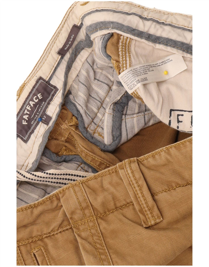 Shorts cargo regulares masculinos Fat Face W32 algodão bege médio