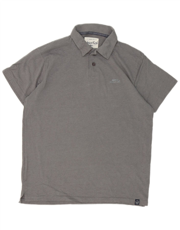 Camisa polo masculina Weird Fish algodão cinza médio