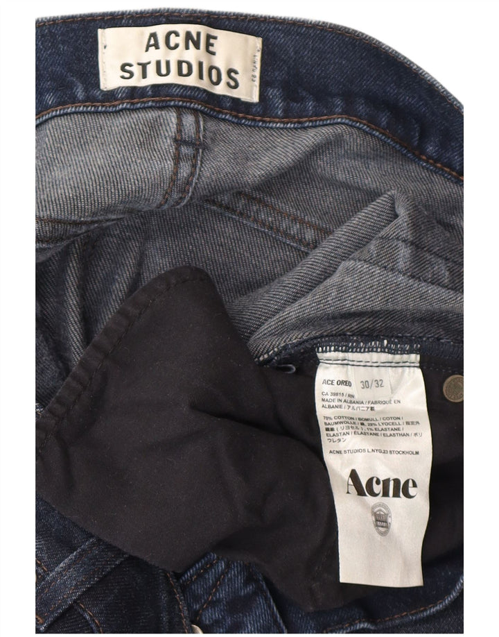 Acne Studios Mens Slim Jeans W30 L32 Azul Marinho Algodão