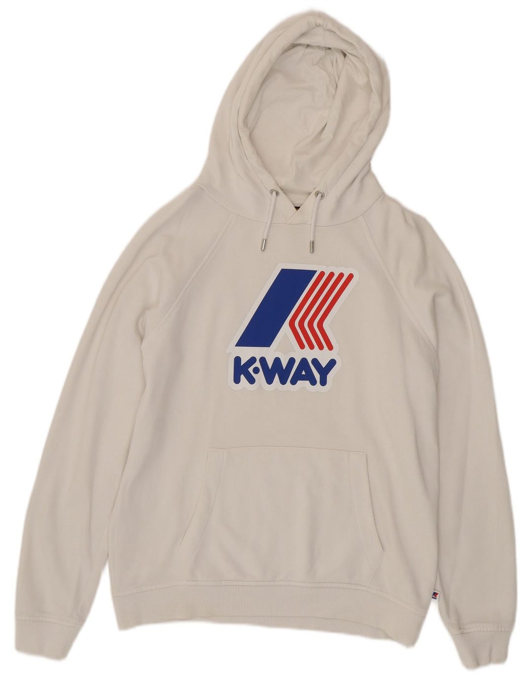 Suéter com capuz gráfico masculino K-Way médio branco
