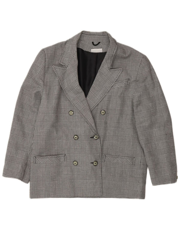 Jaqueta blazer feminina Peggy Page Reino Unido 14 grande cinza houndstooth