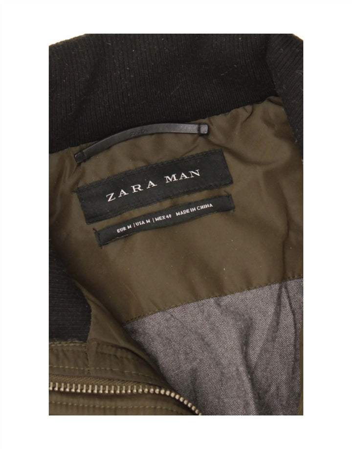 Jaqueta acolchoada masculina Zara UK 38 médio cáqui