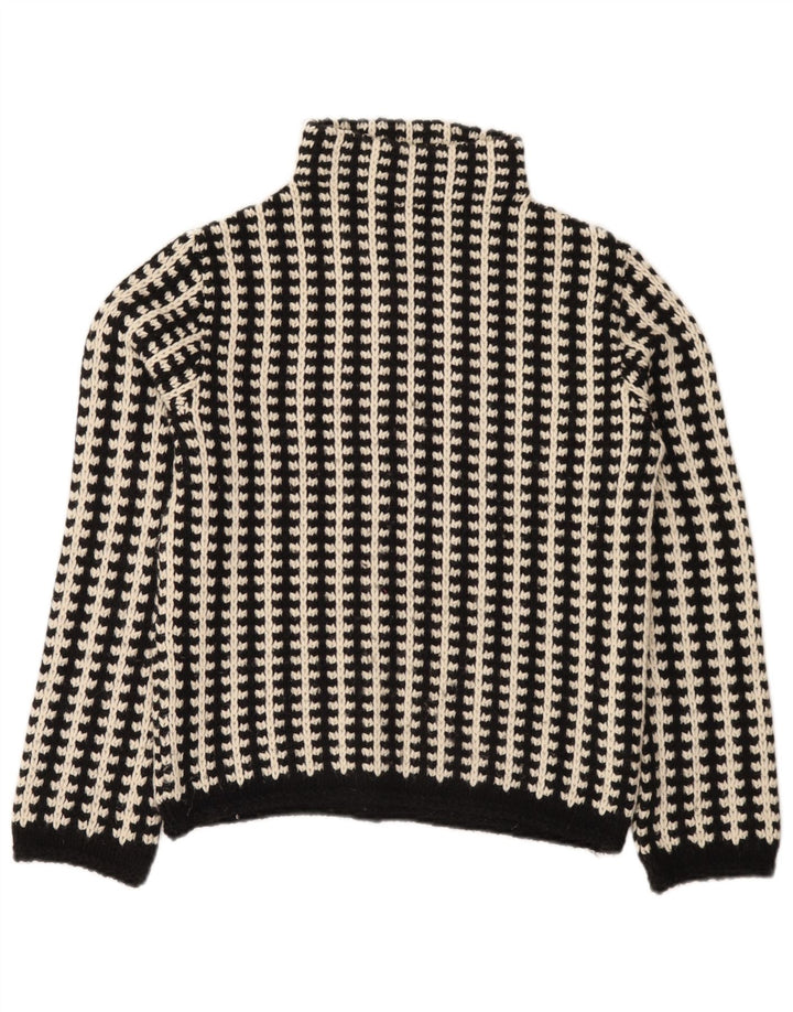 Suéter feminino vintage com gola tartaruga UE 38/40 listrado preto médio