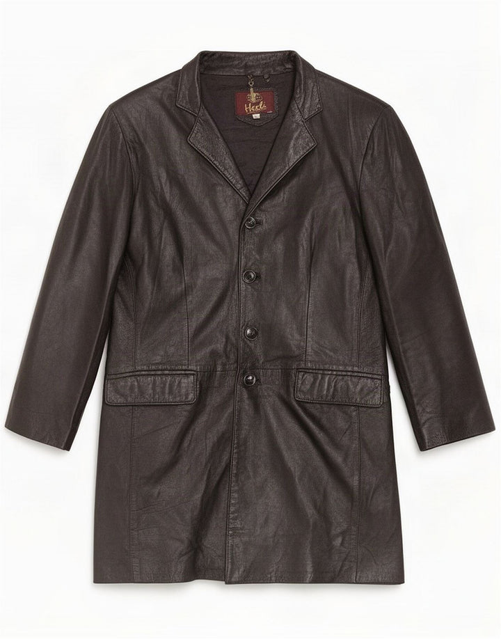 Casaco de couro masculino Heeli Reino Unido 40 grande preto