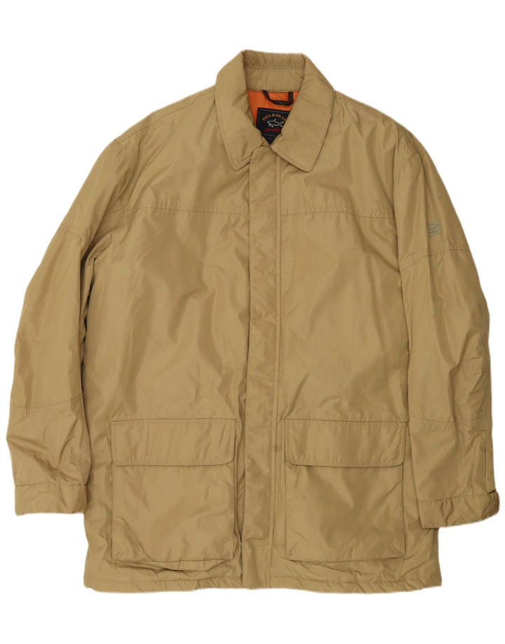 Jaqueta utilitária masculina Paul & Shark UK 42 XL poliéster bege