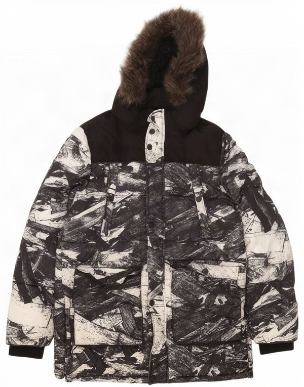 Jaqueta de esqui masculina Superdry com capuz UK 42 XL preto Colourblock poliéster