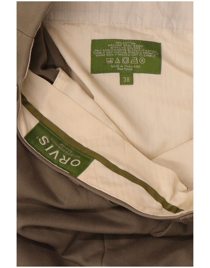 Calça chino reta masculina ORVIS W38 L30 algodão cáqui