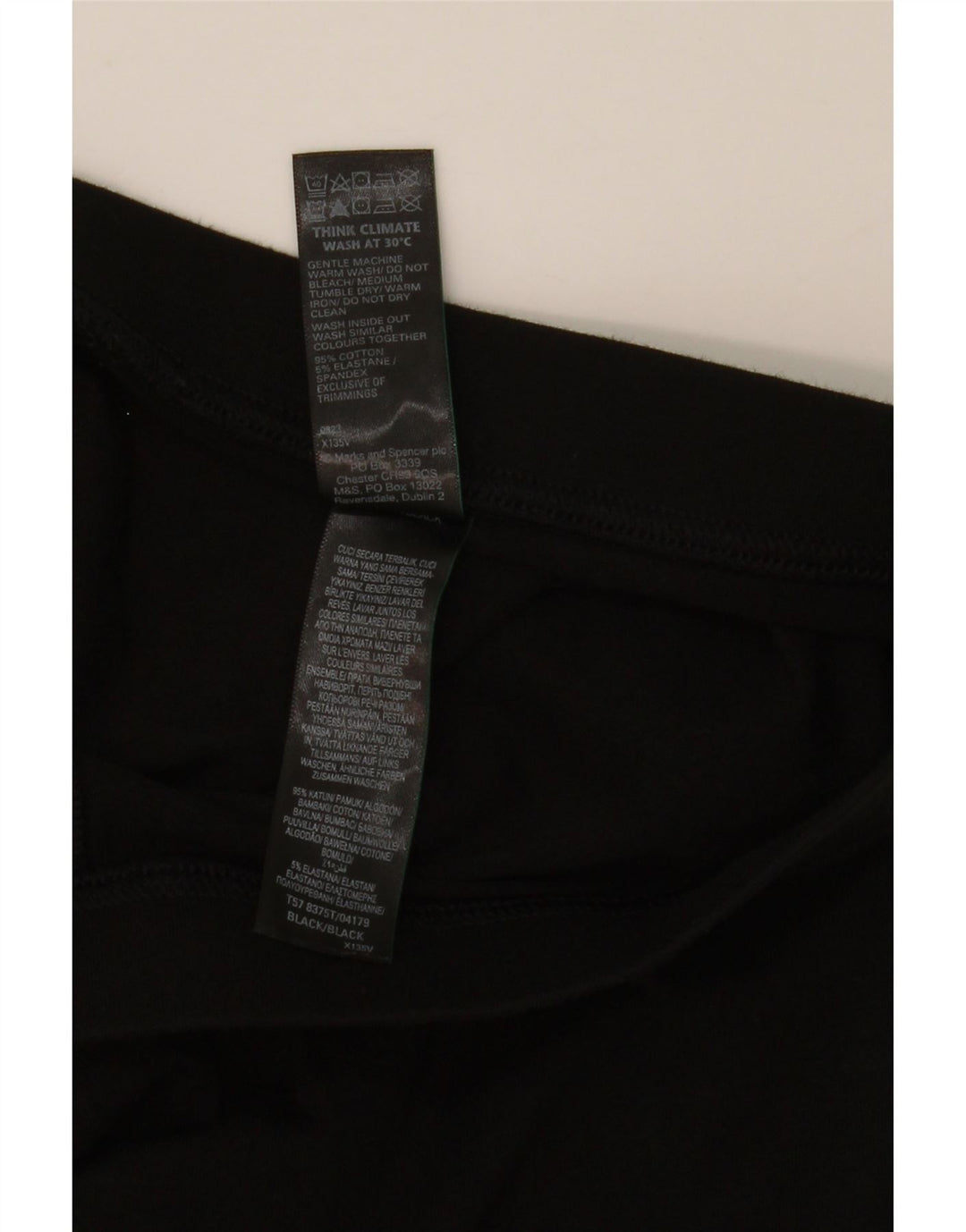 Leggings femininas Marks & Spencer Reino Unido 14 grande algodão preto