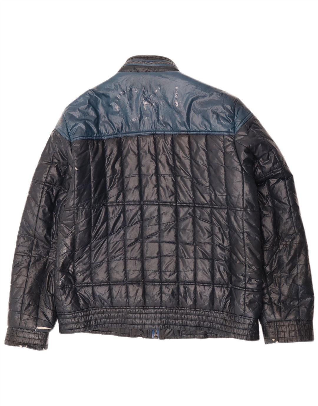 Jaqueta acolchoada masculina Calvin Klein Jeans UK 44 2XL azul marinho colorblock