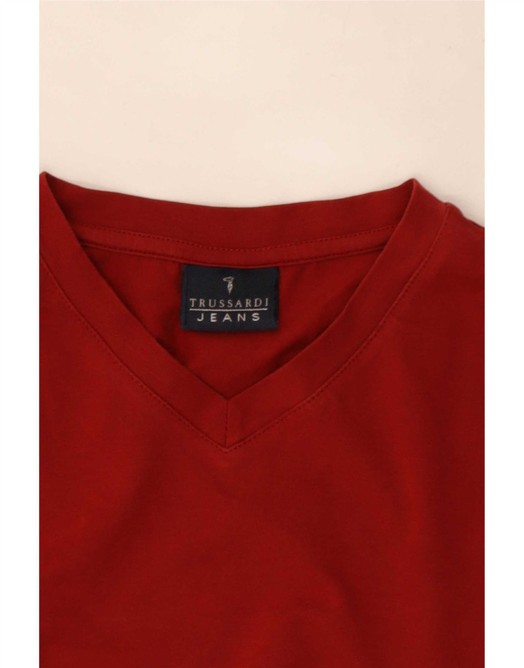 Trussardi Jeans Camiseta masculina Top Médio Vermelho