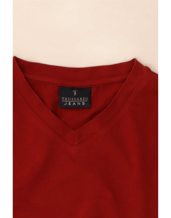 Trussardi Jeans Camiseta masculina Top Médio Vermelho