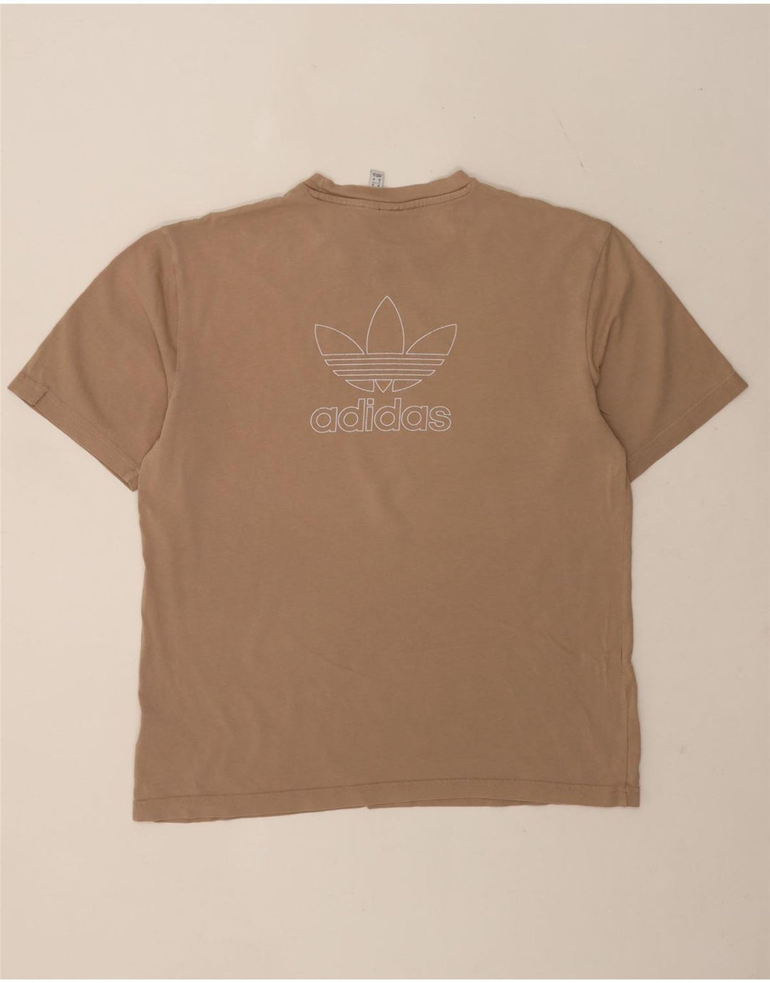 Adidas Mens Graphic T-Shirt Top Médio Algodão Bege