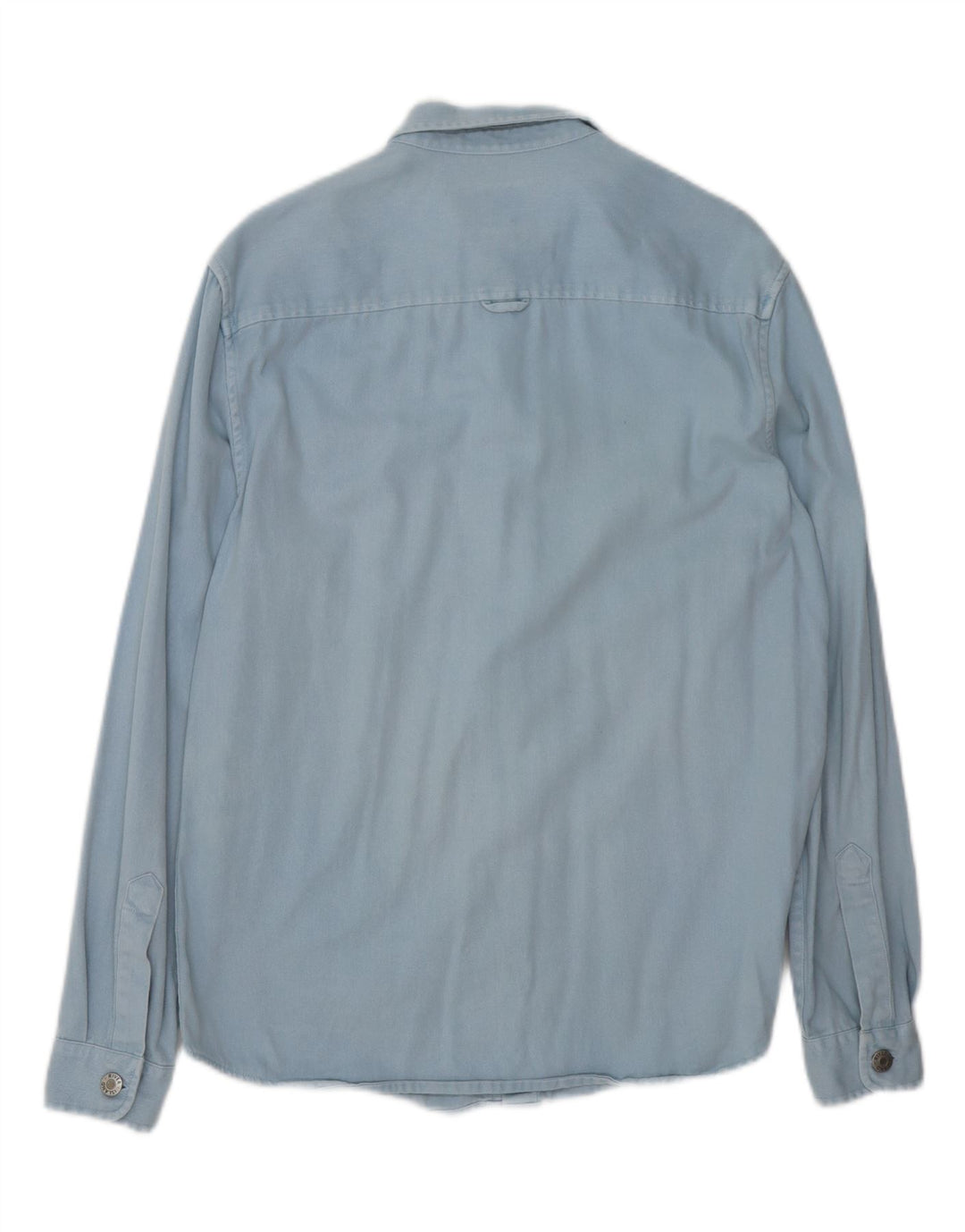 RIVER ISLAND Camisa jeans masculina pequena de algodão azul