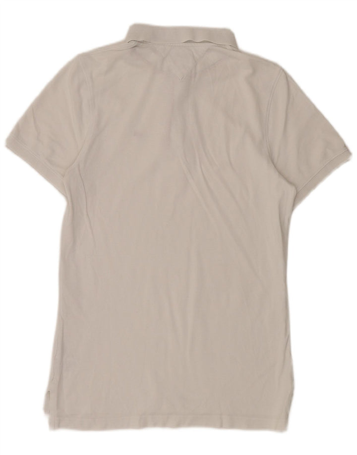 Camisa polo masculina Tommy Hilfiger de algodão branco médio