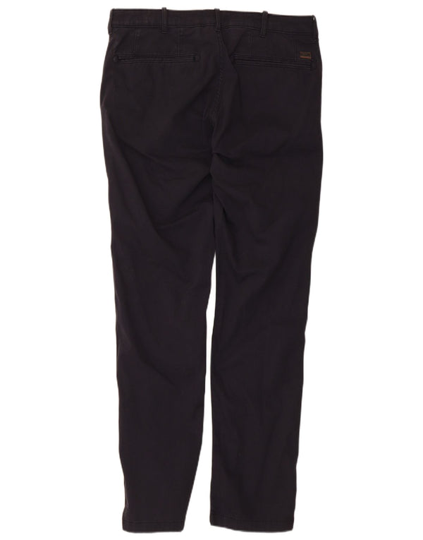Wrangler Mens Slim Chino Calças W32 L32 Azul Marinho Algodão