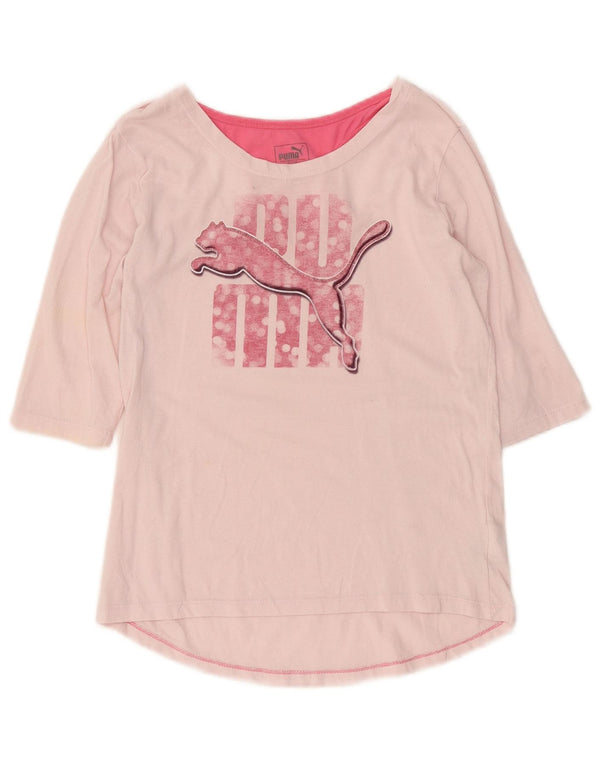 Top gráfico feminino Puma manga 3/4 UK 18 XL algodão rosa