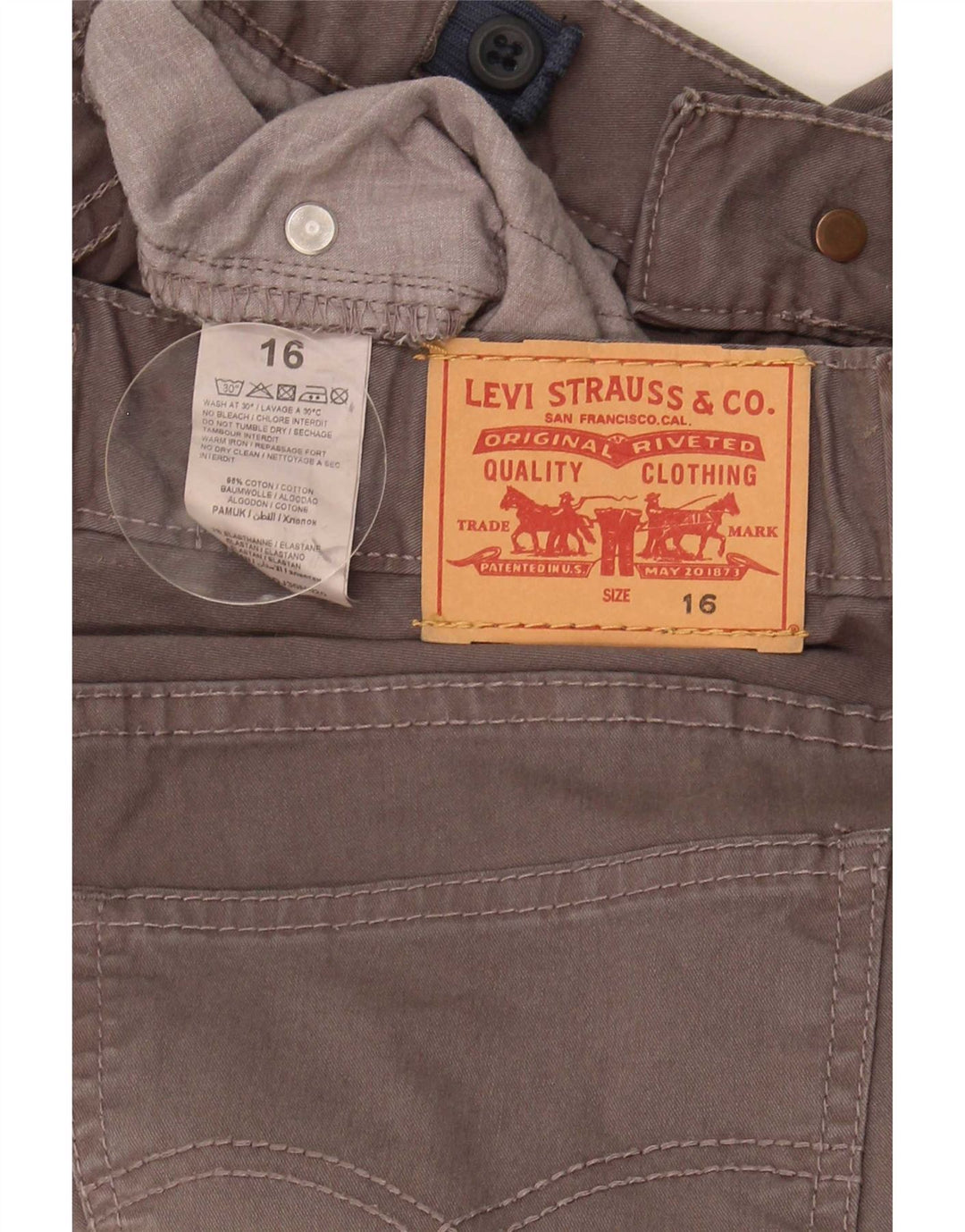 Bermuda cargo masculina Levi's 15-16 anos W28 algodão cinza