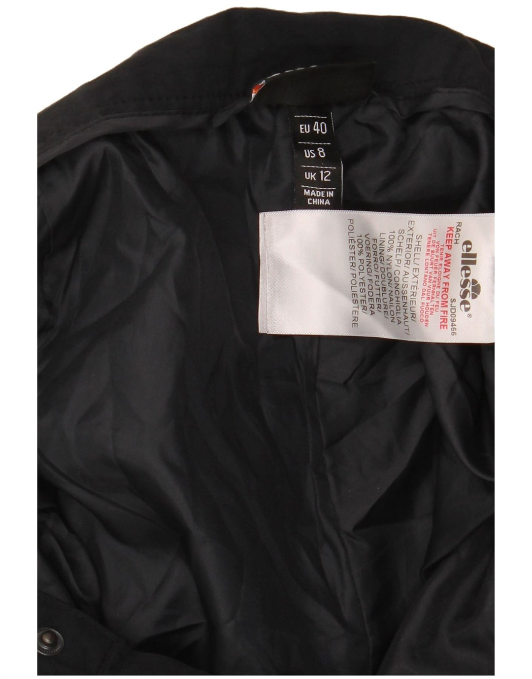 Calça cargo feminina Ellesse UK 12 médio W30 L30 azul marinho bloco colorido