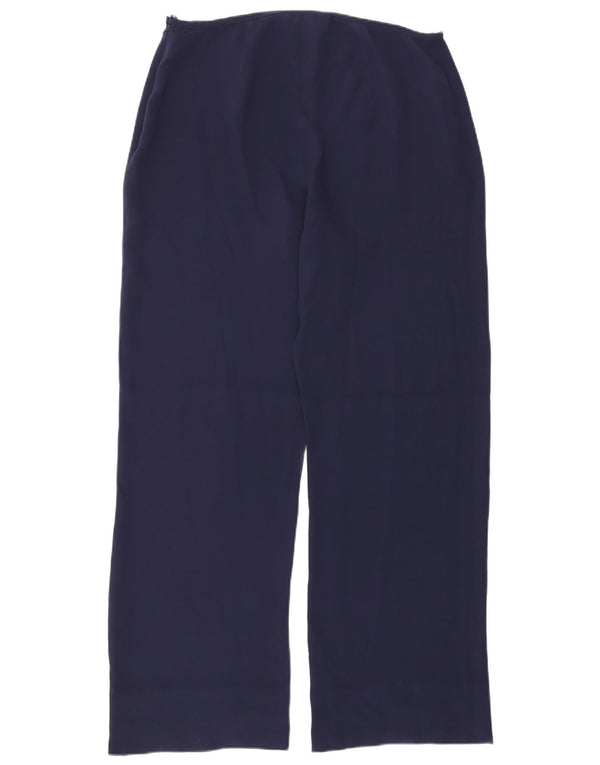 Luisa Spagnoli Calça casual reta feminina IT 48 XL W32 L31 azul marinho